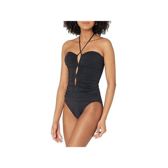 Bleu Rod Beattie Women's Black All Tied Up Bandeau One Piece Swimsuit size 14 - Picture 1 of 5